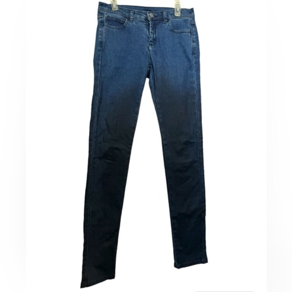 Maison Margiela MM6 Gradient ColorBlock Jeans Cotton Stretch Slim Zip Pockets 36